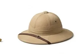 A canvas sun helmet, isolated